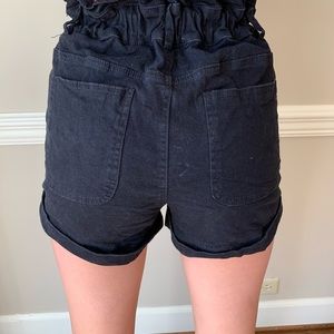 Black paper bag shorts